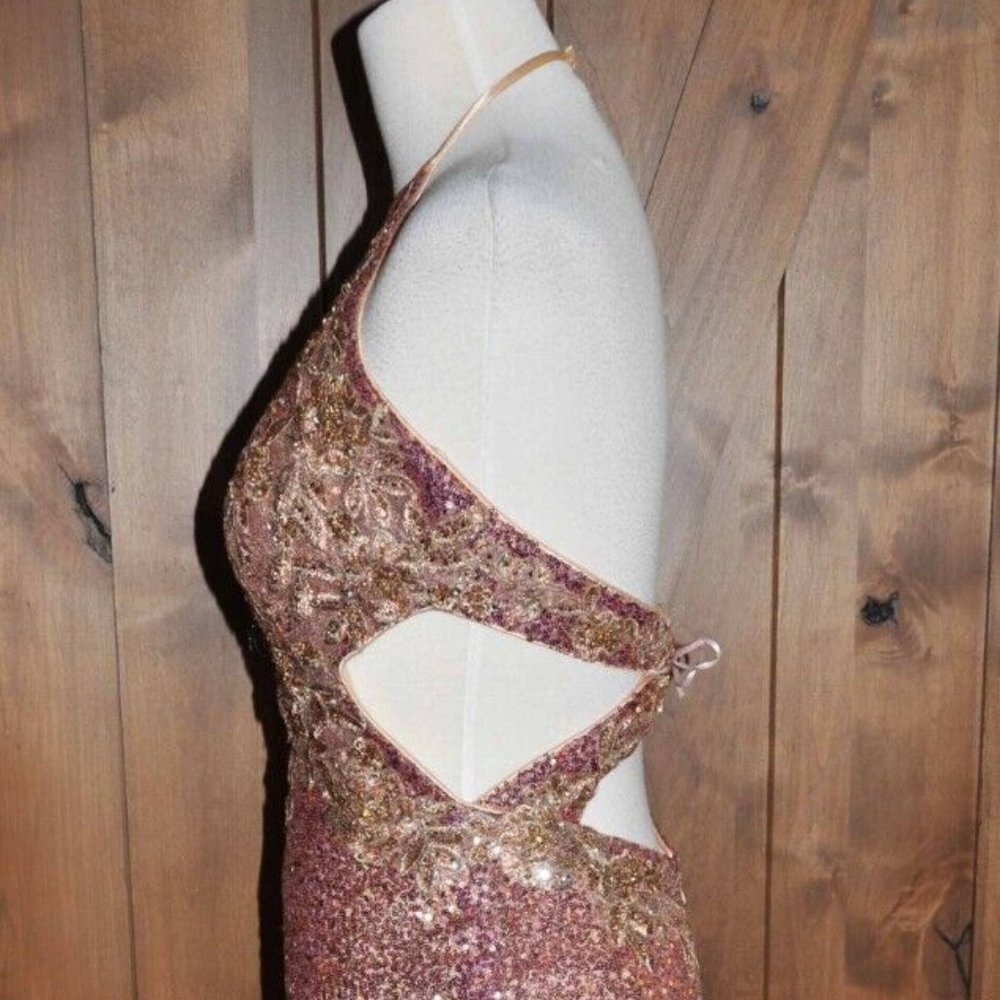 Morrell Maxie Halter Sequin Dress - Picture 7 of 16